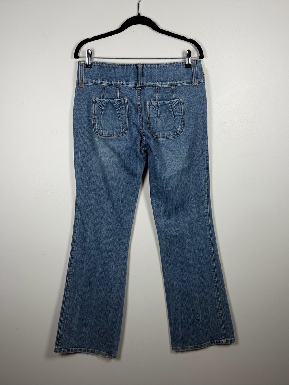 Vintage Y2K Decoded Blue Denim Flare Jeans Beaded Low Rise Boho Festival 9/10 - Picture 4 of 10